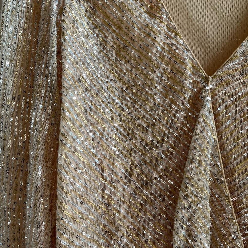 Boston Proper Gold Sequin Blouse - Picture 5 of 6